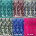 FEATHER - Shiny Sequin Design 4 Way Stretch Mesh Fabric-Prom-Sold By The Yard. Choose Color Below