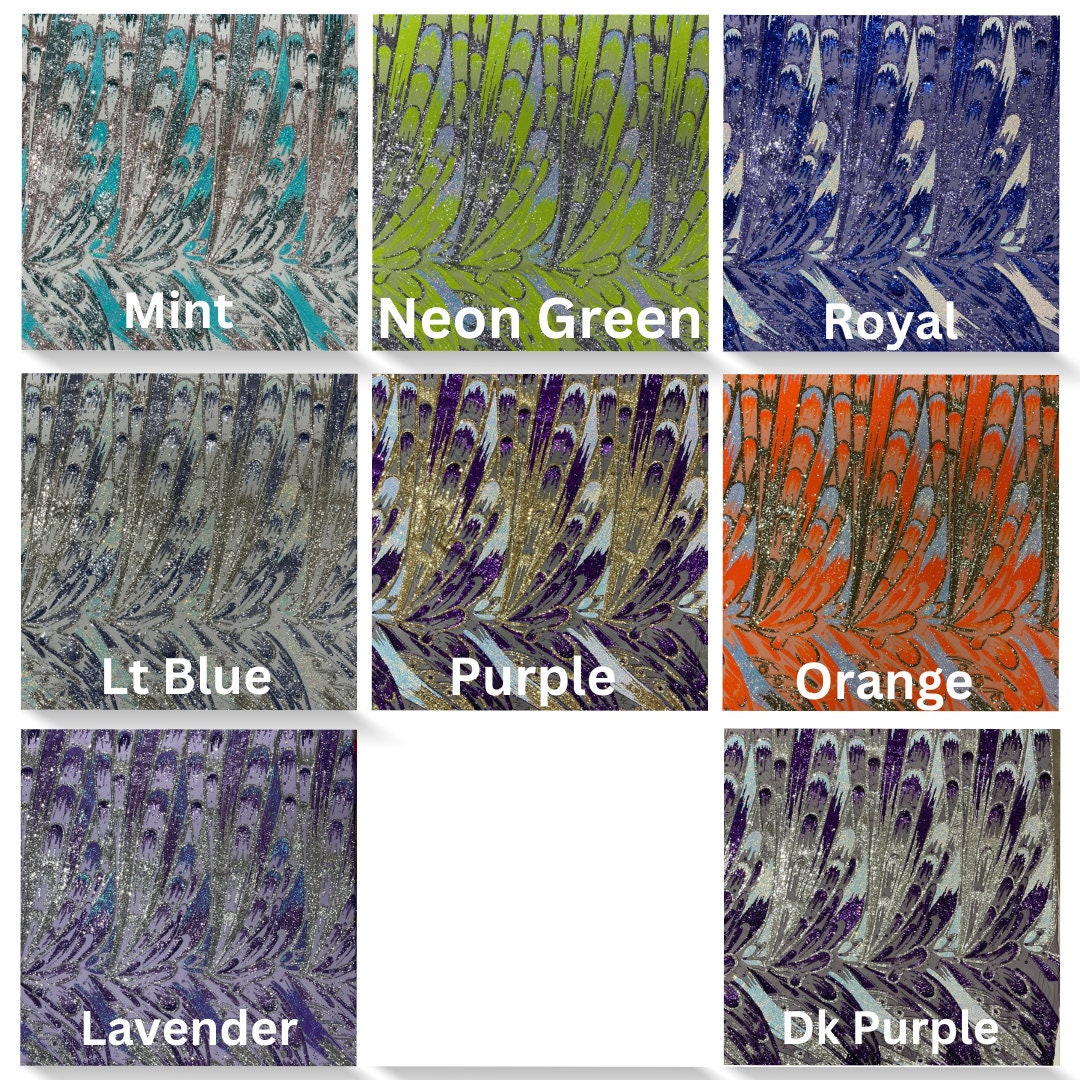 IRIDESCENT FEATHER - Shiny Sequin Design 4 Way Stretch Mesh Fabric-Prom-Sold By The Yard. Choose Color Below