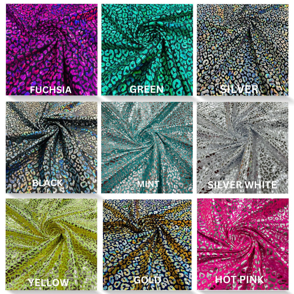 LEOPARD PRINT - Stretch Nylon Spandex Tricot/Milliskin Sold By Yard. Choose Color Below
