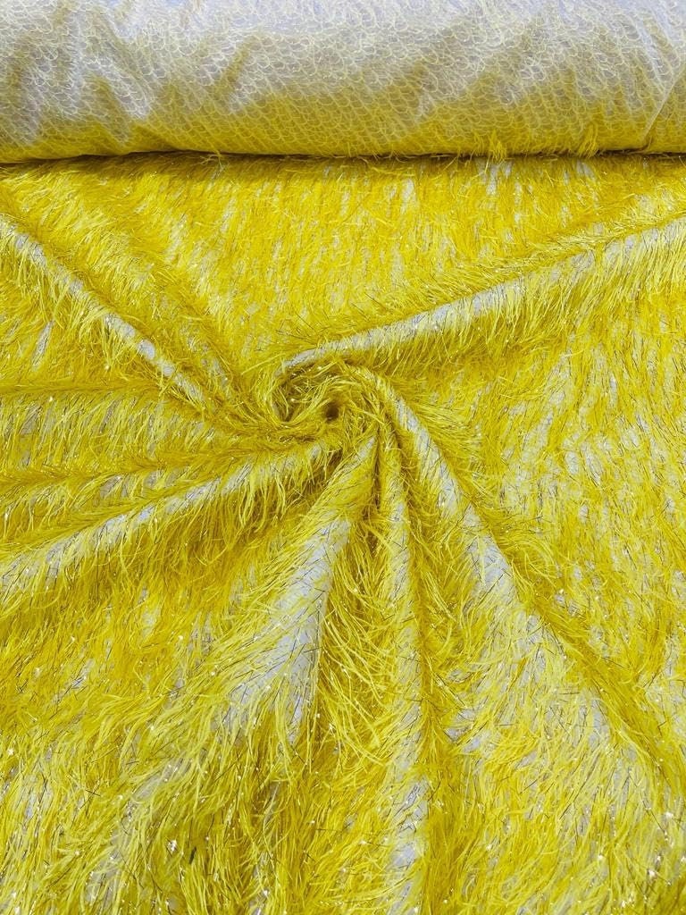 Eyelash Fringe Metallic Fabric Hanging Fringe Metallic Decorative Crafts Dress Fabric Sold By The Yard. Choose Color Below