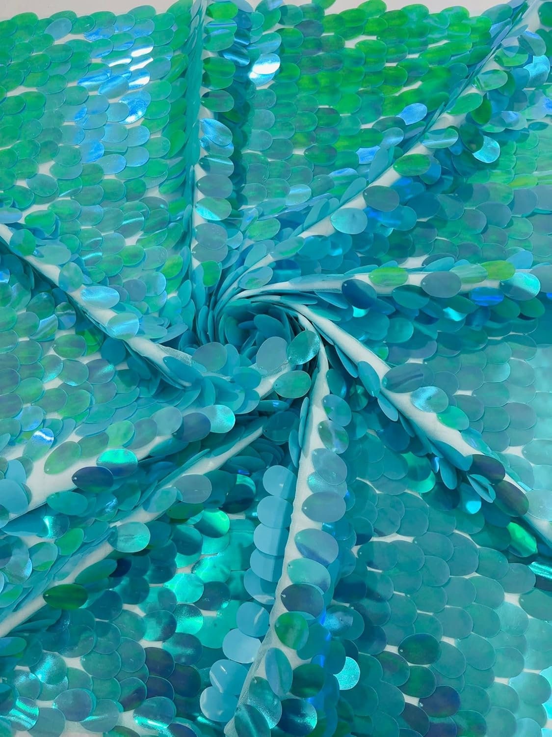 JUMBO - Sequins Oval Sequin Paillette/Tear Drop Mermaid Big Sequins Fabric Mesh By The Yard. Choose Color Below