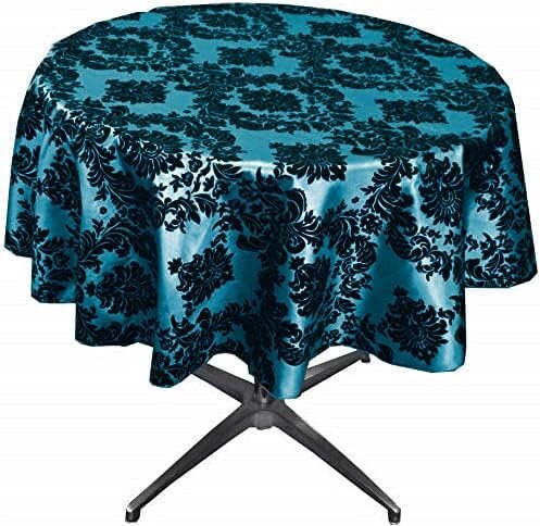 TEAL - Taffeta Flocking Damask Table Rounds for Wedding, Bridal Shower/Baby Shower, Dinner, Special Events/Home Decor.