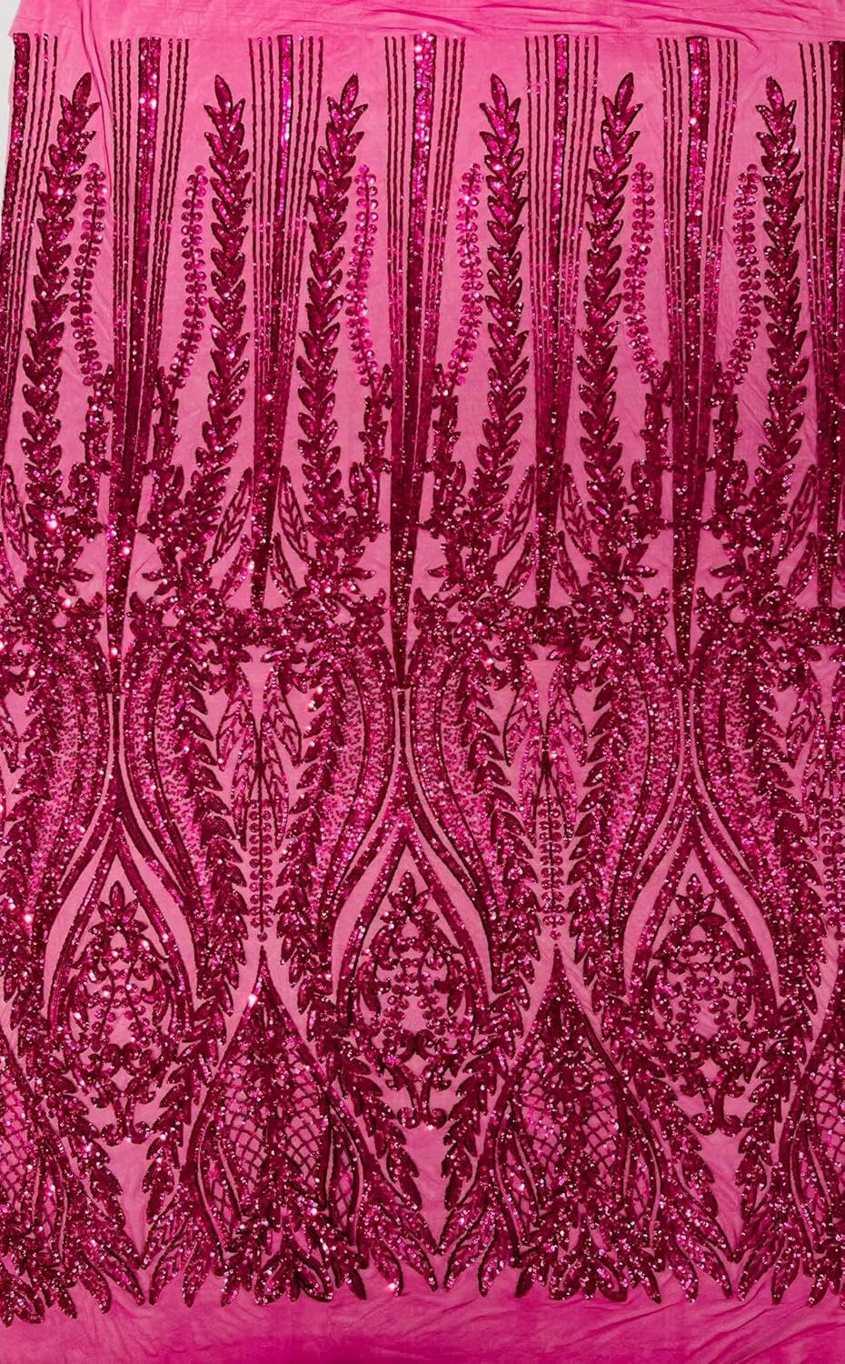 FASHION - Shiny Sequin Design 4 Way Stretch Mesh Fabric-Prom-Sold By The Yard. Choose Color Below