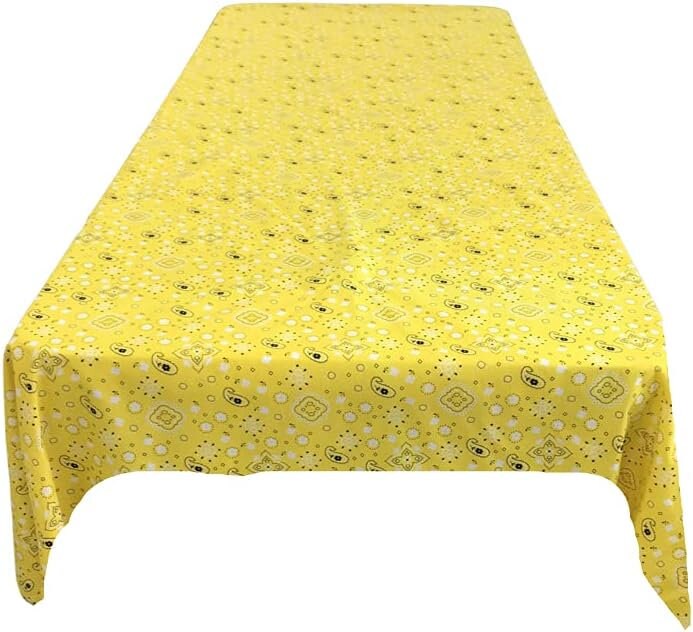 BANDANA - Print Poly Cotton Tablecloth Table Cover Fabric Table Cloth for Dinning, Kitchen, Party. Choose Size & Color Below