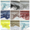 LUXURY - 45" Wide Iridescent Rhinestone On Soft Stretch Fish Net Fabric  - Sold by The Yard. Choose Color Below