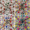 MULTI COLOR FLORAL - Design Embroider Mesh Lace Fabric. Sold By The Yard. 4 Colors Available