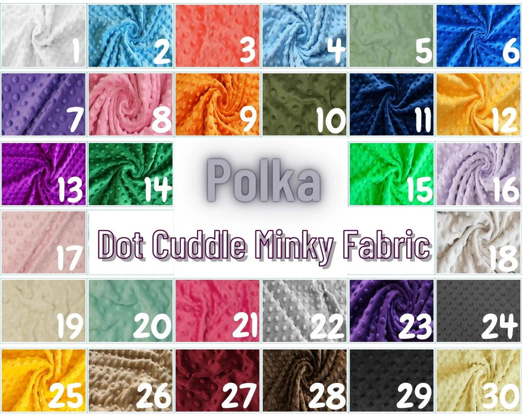 Polka Dot Snuggle Minky Soft Fabric Decorative Crafts Dress Fabric Sold By Yard.  60” Wide | Ultra Soft Fabric. Choose Color Below