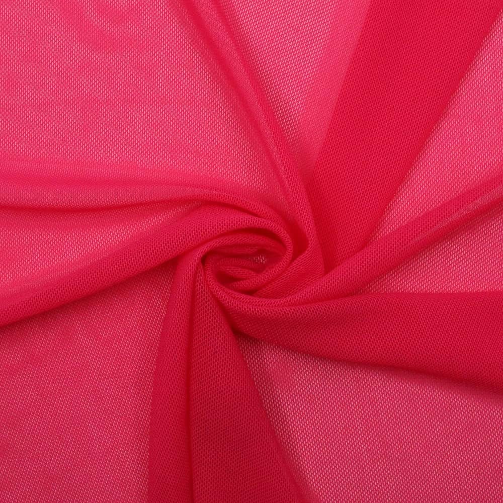 Power Mesh Fabric  - Nylon Lycra Spandex 4 Way Stretch Fabric 58"/60" By Yard. Choose Color Below