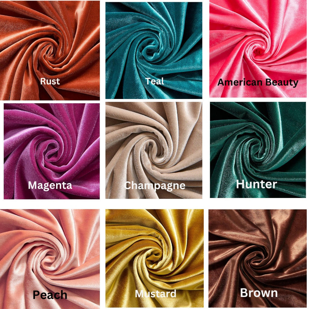 Stretch Velvet Fabric 60'' Wide by The Yard for Sewing Apparel Costumes Craft