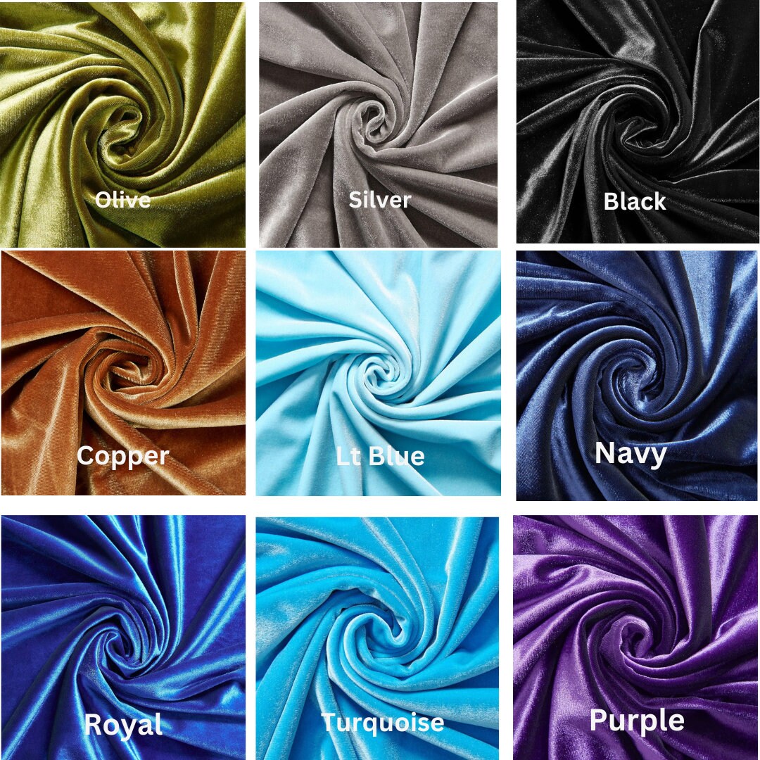 Stretch Velvet Fabric 60'' Wide by The Yard for Sewing Apparel Costumes Craft