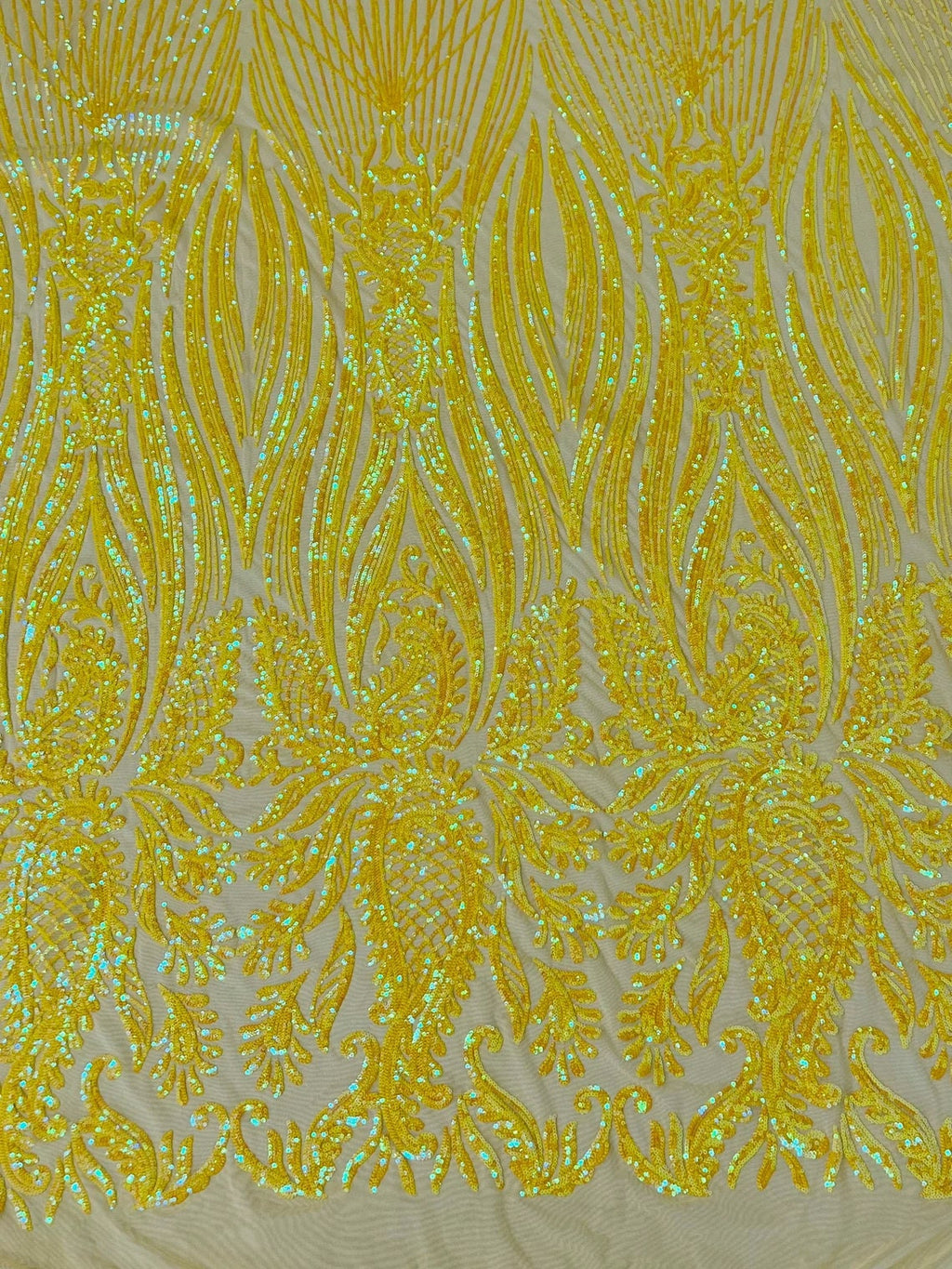 HIGH FASHION - Shiny Sequin Design 4 Way Stretch Mesh Fabric. Sold By The Yard. Choose Color Below