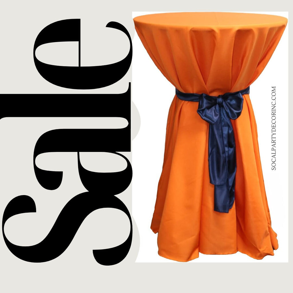 ORANGE -12 PACK Polyester Poplin Washable Round Tablecloth, Stain Wrinkle Resistant Table Cover 120", Fabric Table Cloth Dinning, Kitchen
