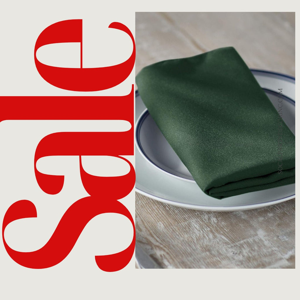 HUNTER - Poly Poplin Napkin - 18" X 18" - Cloth Napkins, Washable Reusable Napkins Wrinkle Resistance Napkins for Dinner, Wedding,Parties