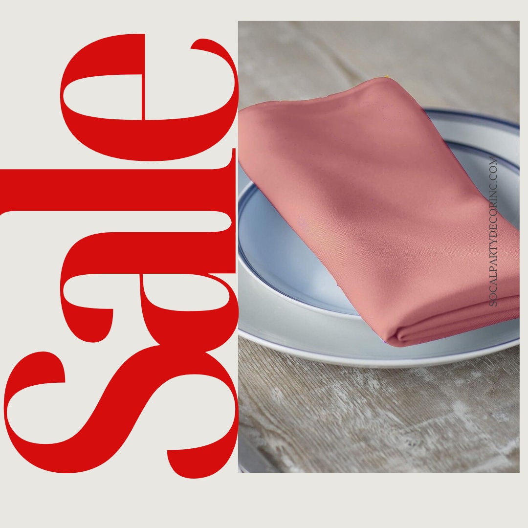 DUSTYROSE -Poly Poplin Napkin - 18" X 18" - Cloth Napkins, Washable Reusable Napkins,Wrinkle Resistance Napkins for Dinner, Wedding, Parties