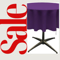 PURPLE - Polyester Poplin Washable Round Tablecloth, Wrinkle Resistant Table Cover Fabric Table Cloth for Dinning, Kitchen, Party,Holiday