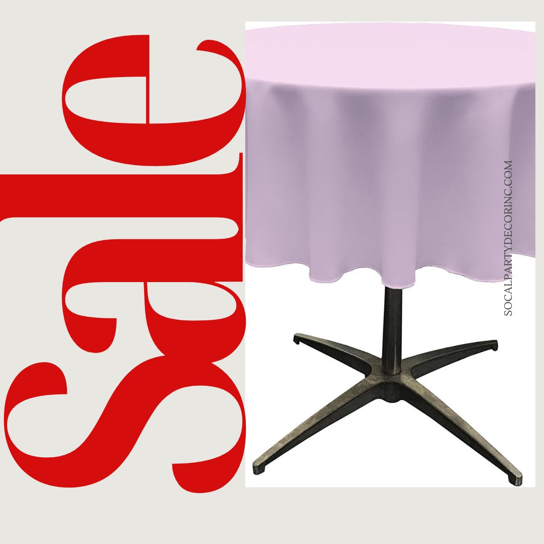 LILAC - Polyester Poplin Washable Round Tablecloth, Wrinkle Resistant Table Cover Fabric Table Cloth for Dinning, Kitchen, Party, Holiday