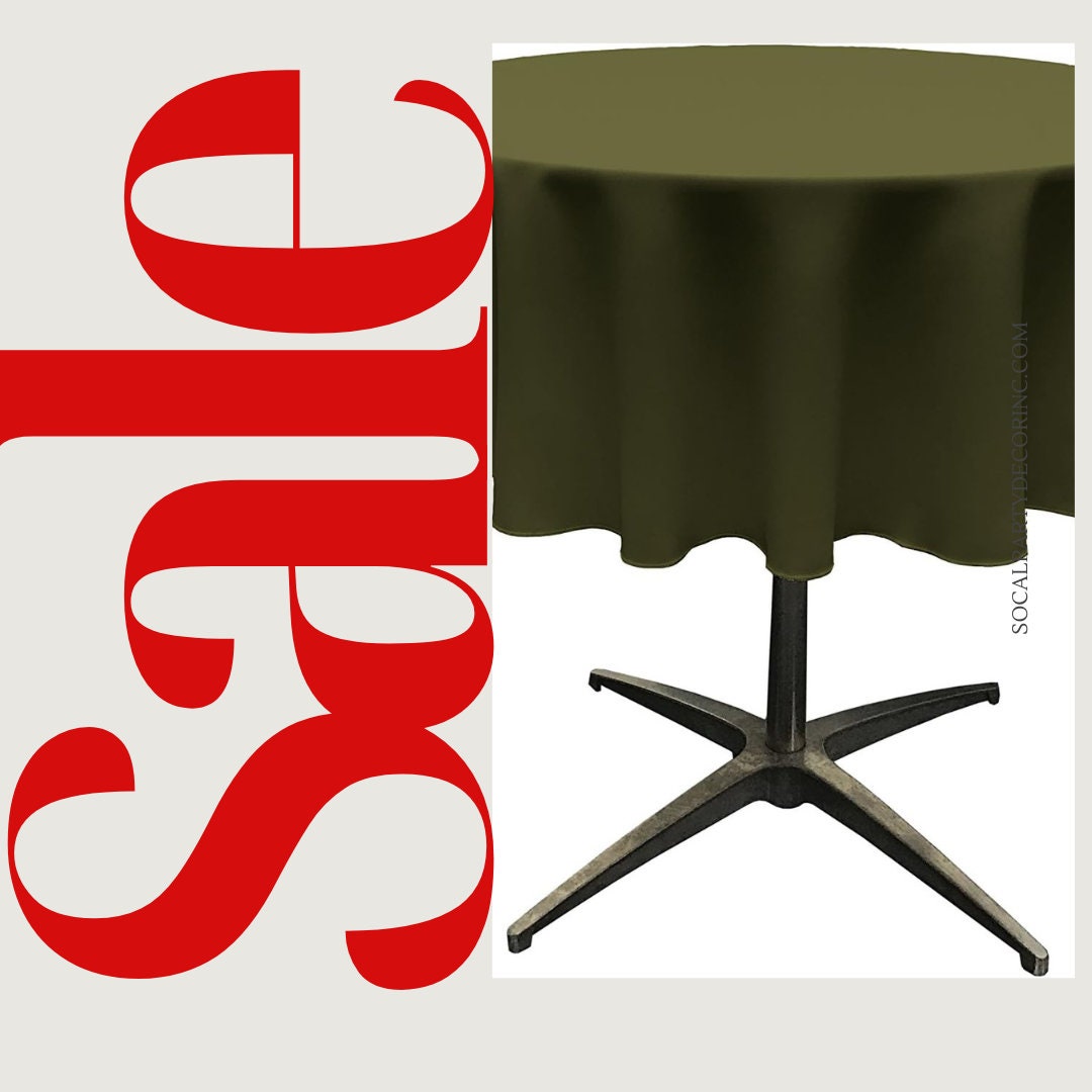 OLIVE - Polyester Poplin Washable Round Tablecloth, Wrinkle Resistant Table Cover Fabric Table Cloth for Dinning, Kitchen, Party,Holiday