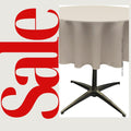 SILVER - Polyester Poplin Washable Round Tablecloth, Wrinkle Resistant Table Cover Fabric Table Cloth for Dinning, Kitchen, Party, Holiday