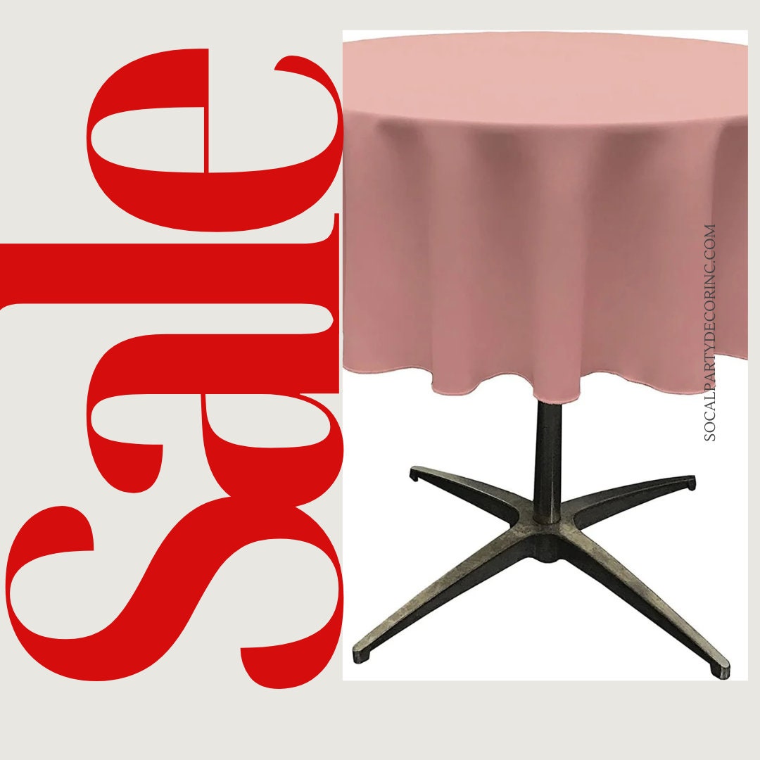 DUSTYROSE - Polyester Poplin Washable Round Tablecloth, Wrinkle Resistant Table Cover Fabric Table Cloth for Dinning, Kitchen, Party,Holiday