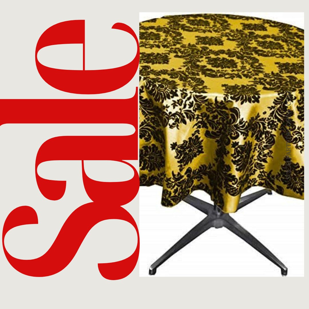 YELLOW - Taffeta Flocking Damask Table Rounds for Wedding, Bridal Shower/Baby Shower, Dinner, Special Events/Home Decor.