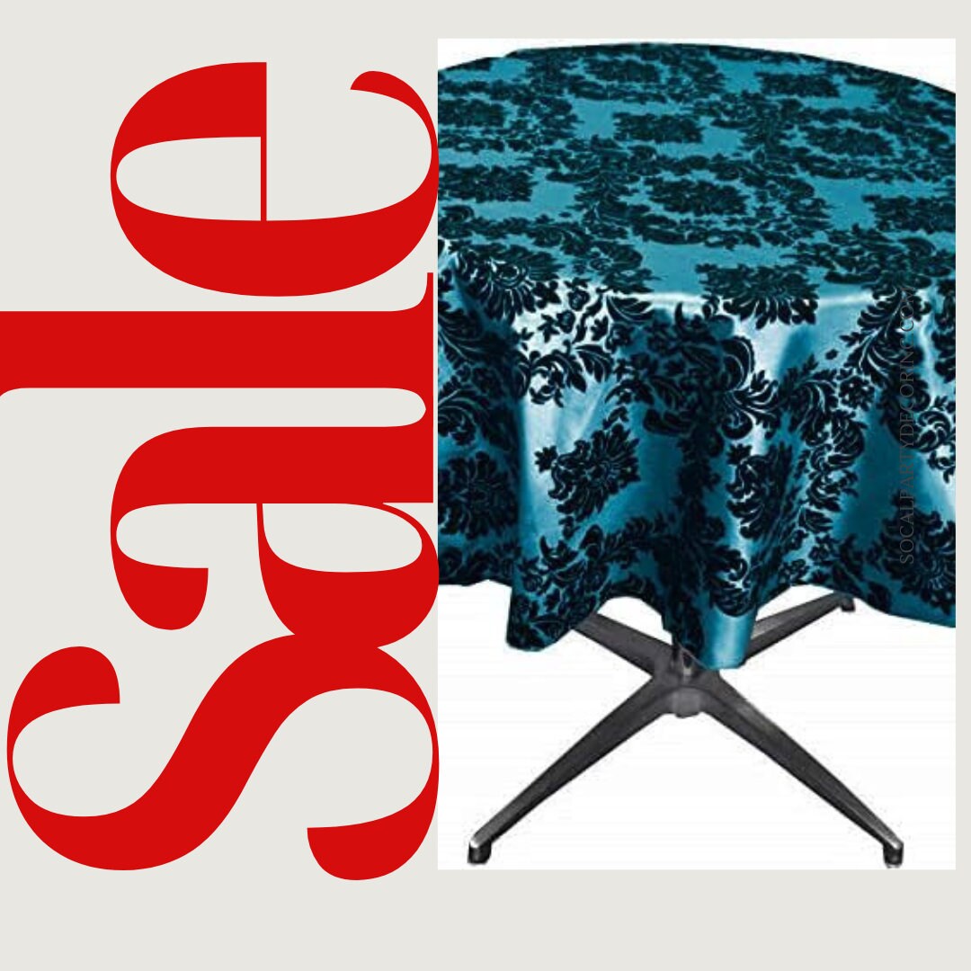 TEAL - Taffeta Flocking Damask Table Rounds for Wedding, Bridal Shower/Baby Shower, Dinner, Special Events/Home Decor.