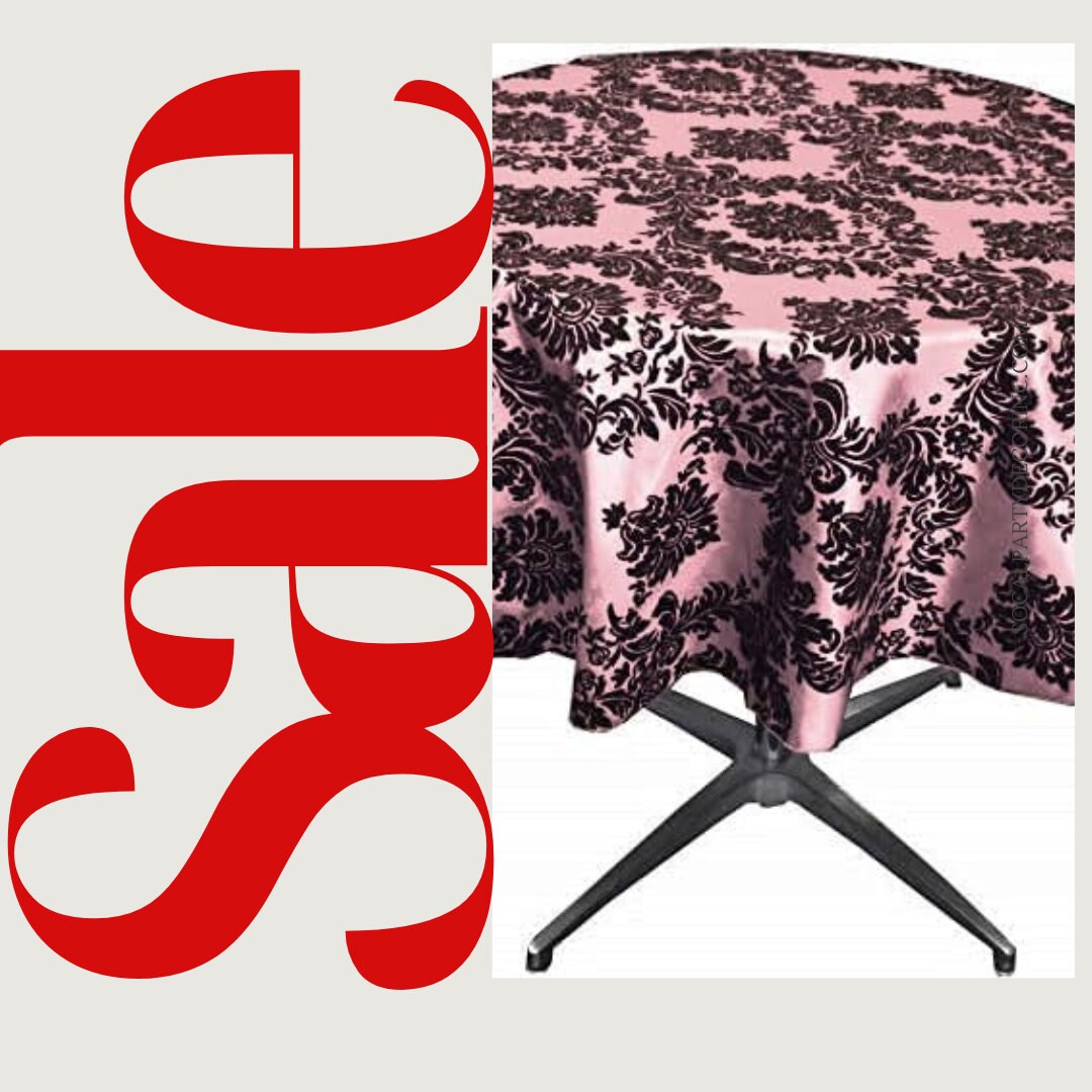 PINK - Taffeta Flocking Damask Table Rounds for Wedding, Bridal Shower/Baby Shower, Dinner, Special Events/Home Decor.