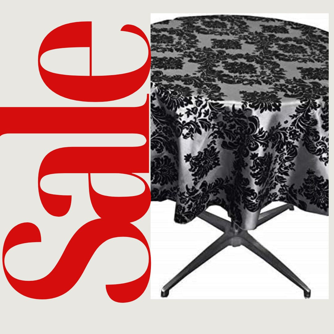 SILVER - Taffeta Flocking Damask Table Rounds for Wedding, Bridal Shower/Baby Shower, Dinner, Special Events/Home Decor.
