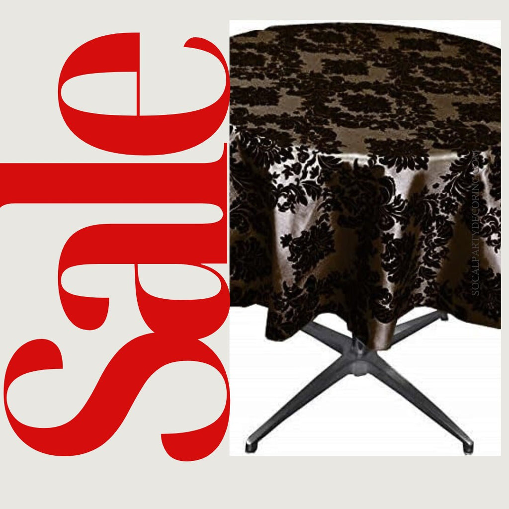 BROWN - Taffeta Flocking Damask Table Rounds for Wedding, Bridal Shower/Baby Shower, Dinner, Special Events/Home Decor.
