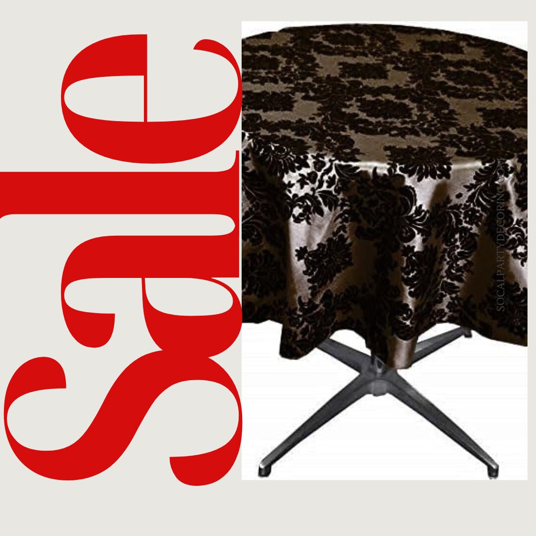 BROWN - Taffeta Flocking Damask Table Rounds for Wedding, Bridal Shower/Baby Shower, Dinner, Special Events/Home Decor.