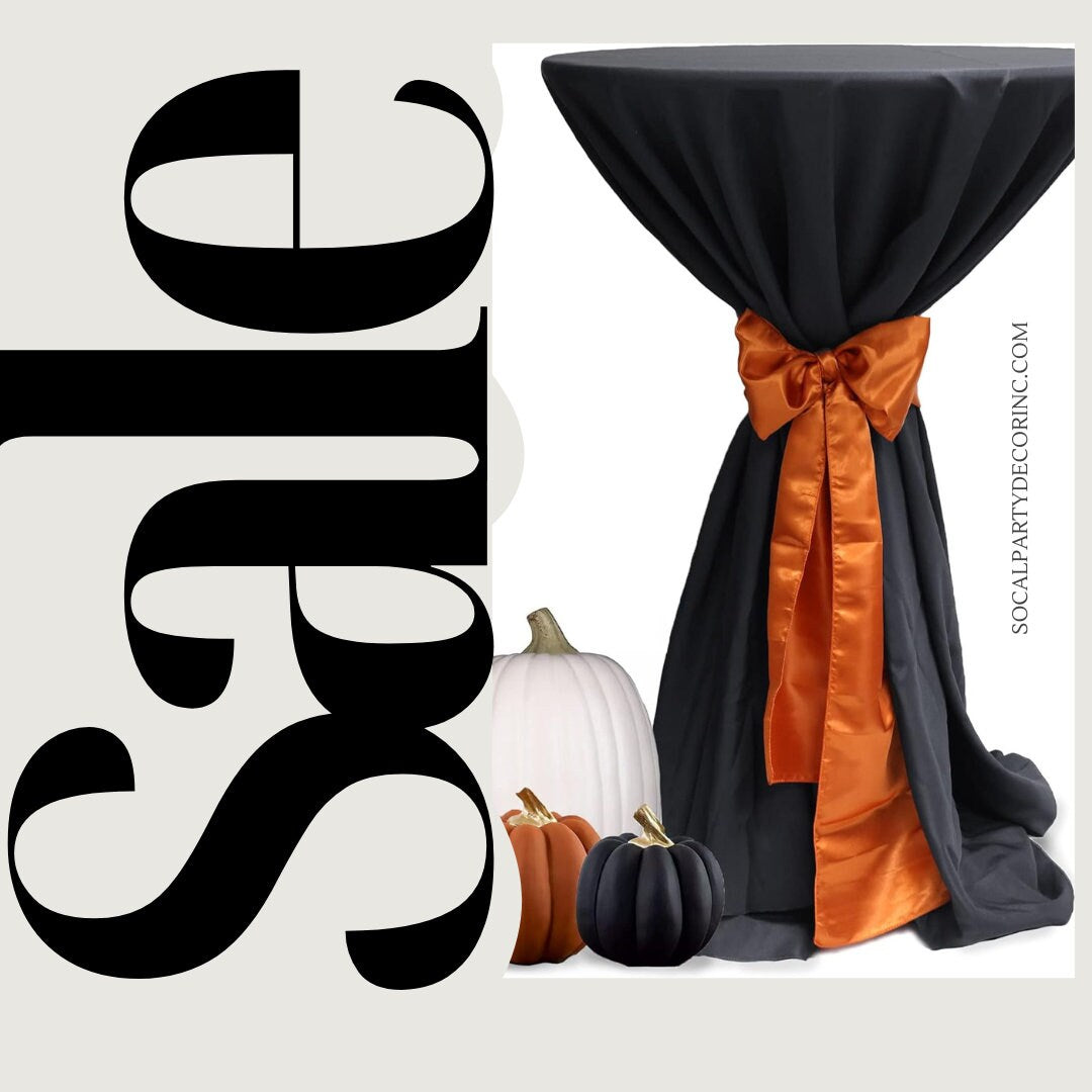 BLACK - Polyester Poplin Washable Round Tablecloth, Stain Wrinkle Resistant Table Cover 132", Fabric Table Cloth Dinning, Kitchen, Party
