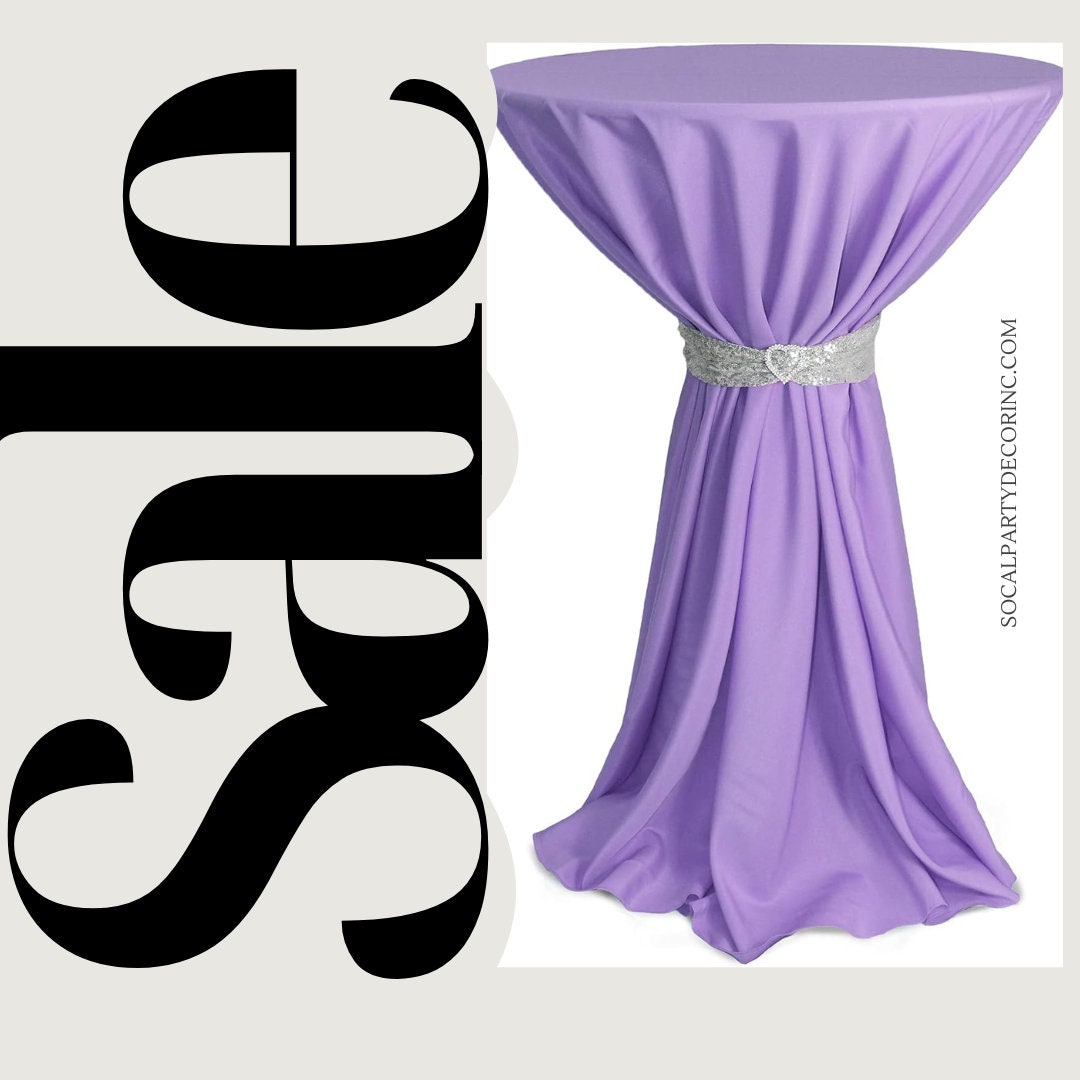 LAVENDER - Polyester Poplin Washable Round Tablecloth, Stain Wrinkle Resistant Table Cover 120", Fabric Table Cloth Dinning, Kitchen, Party