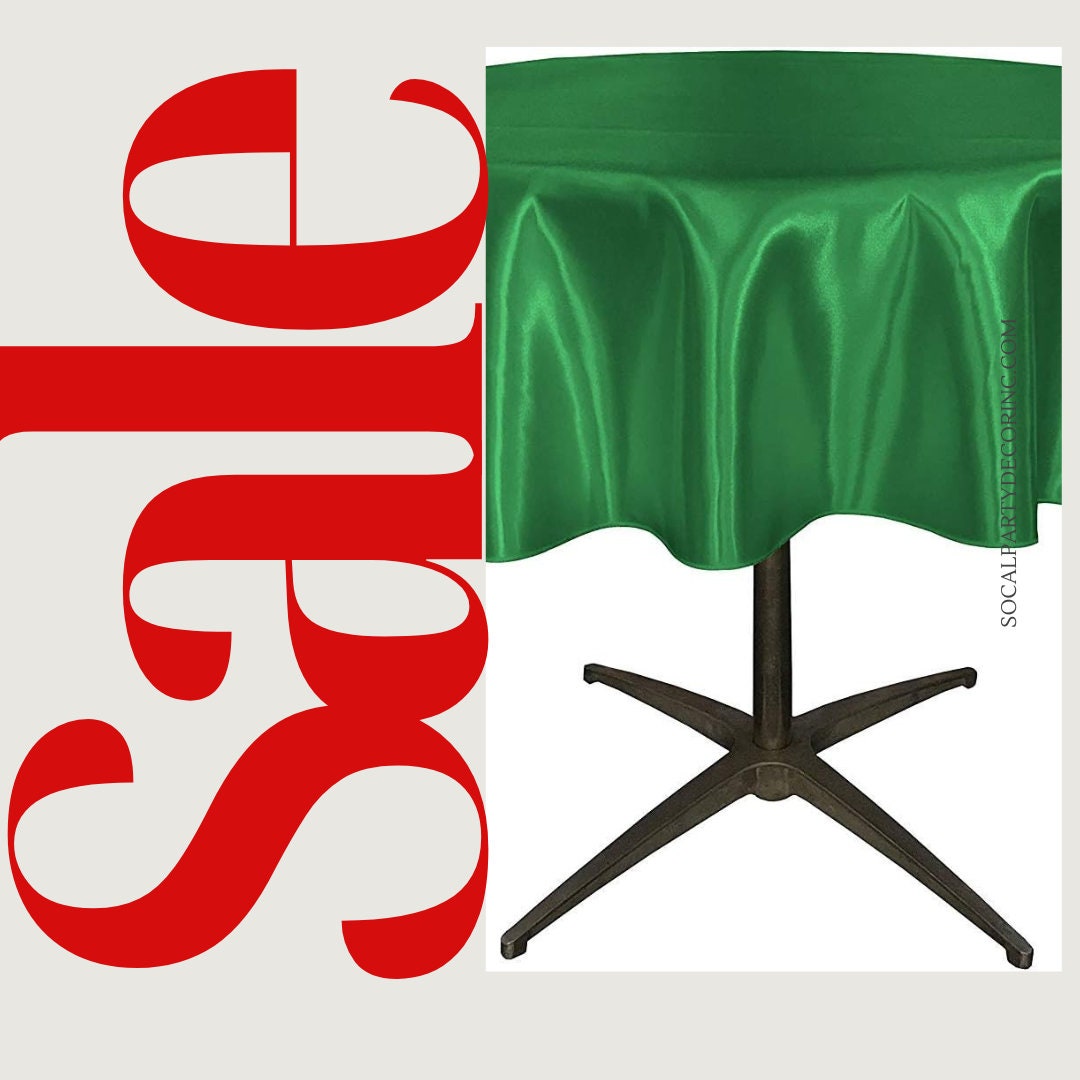 EMERALD - Bridal Satin Table Overlay, for Small Coffee Table -  Table Cover Fabric Table Cloth for Dinning, Kitchen, Party,Holiday