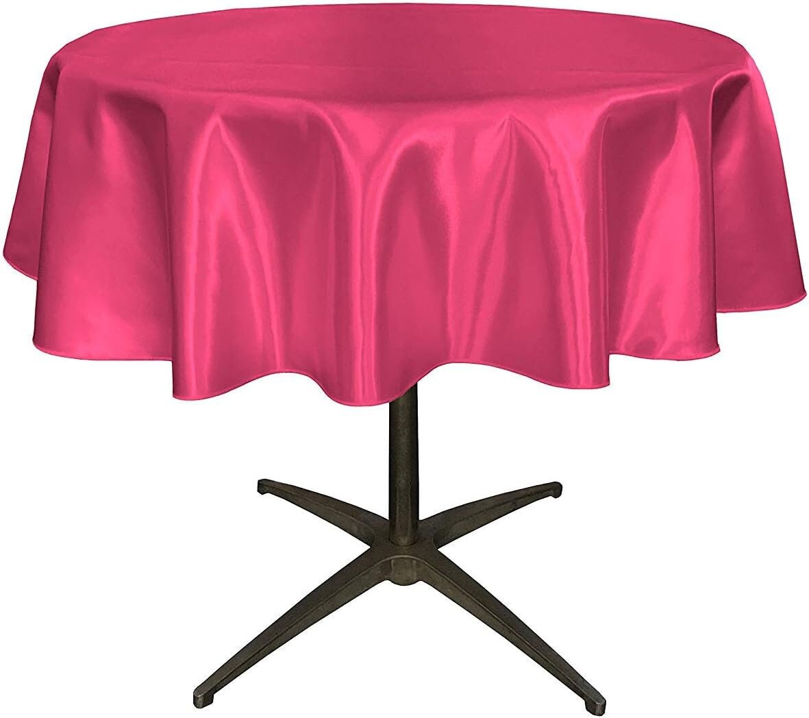 FUCHSIA - Bridal Satin Table Overlay, for Small Coffee Table -  Table Cover Fabric Table Cloth for Dinning, Kitchen, Party,Holiday