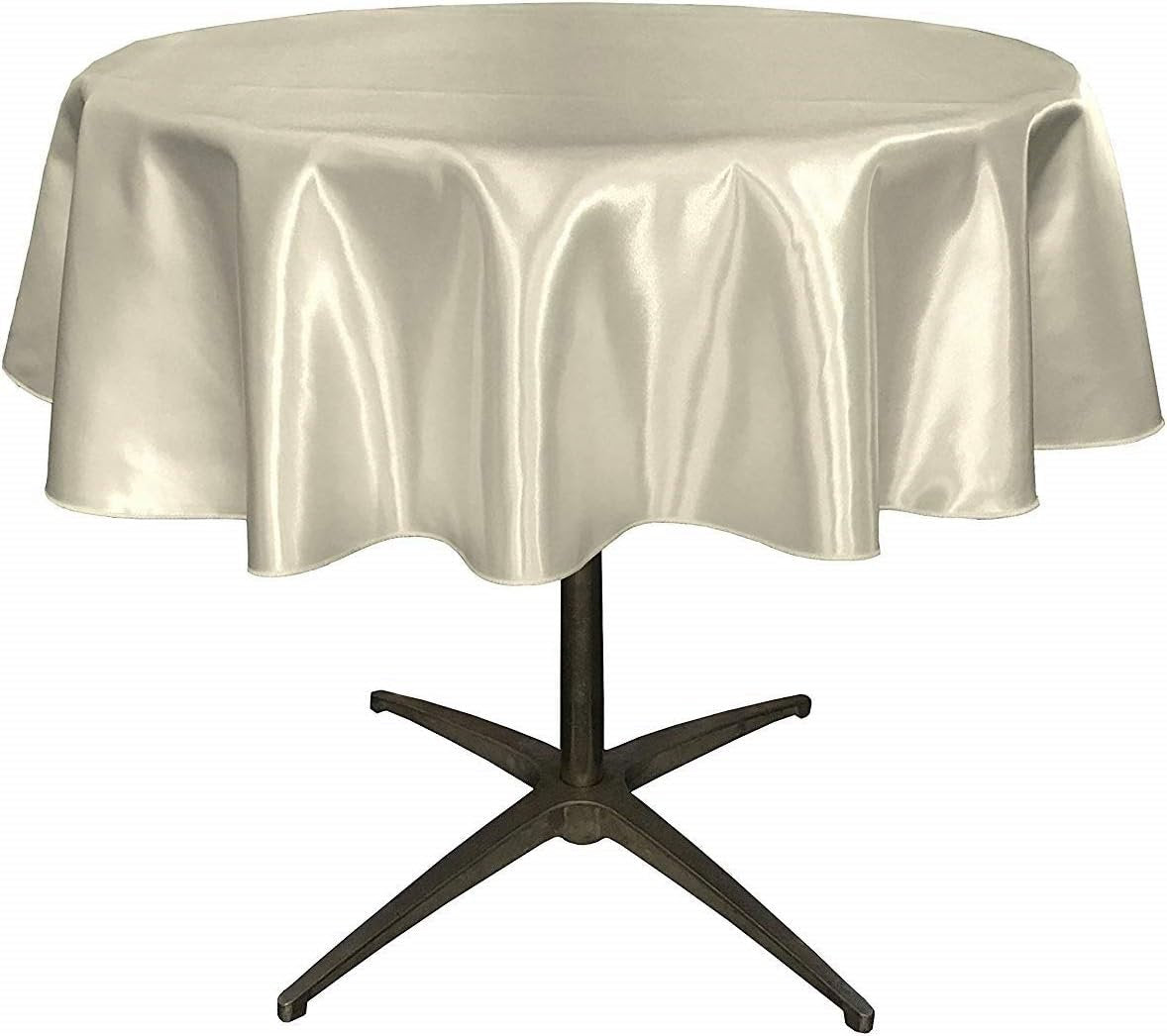IVORY - Bridal Satin Table Overlay, for Small Coffee Table -  Table Cover Fabric Table Cloth for Dinning, Kitchen, Party,Holiday