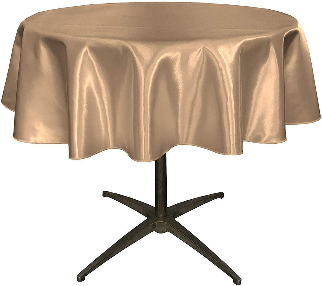 TAUPE - Bridal Satin Table Overlay, for Small Coffee Table -  Table Cover Fabric Table Cloth for Dinning, Kitchen, Party,Holiday