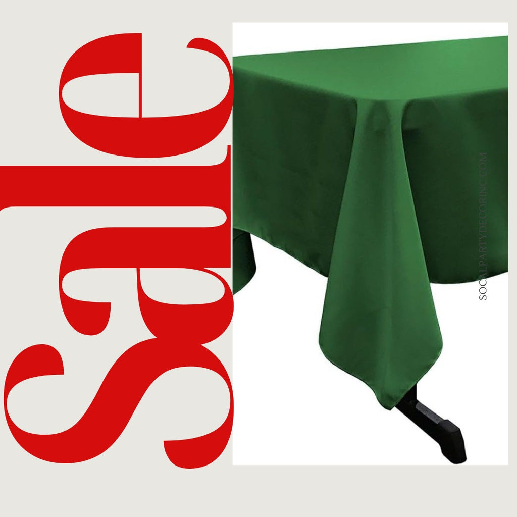 EMERALD -Polyester Poplin Washable Rectangular Tablecloth,Stain Wrinkle Resistant Table Cover Fabric Table Cloth for Dinning, Kitchen,Party