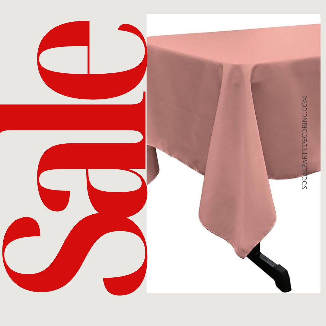 DUSTYROSE -Polyester Poplin Washable Rectangular Tablecloth,Stain Wrinkle Resistant Table Cover Fabric Table Cloth Dinning, Kitchen,Party