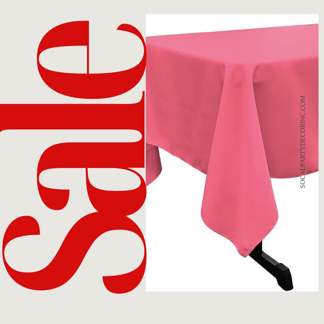 HOTPINK  Polyester Poplin Washable Rectangular Tablecloth,Stain Wrinkle Resistant Table Cover Fabric Table Cloth for Dinning, Kitchen,Party