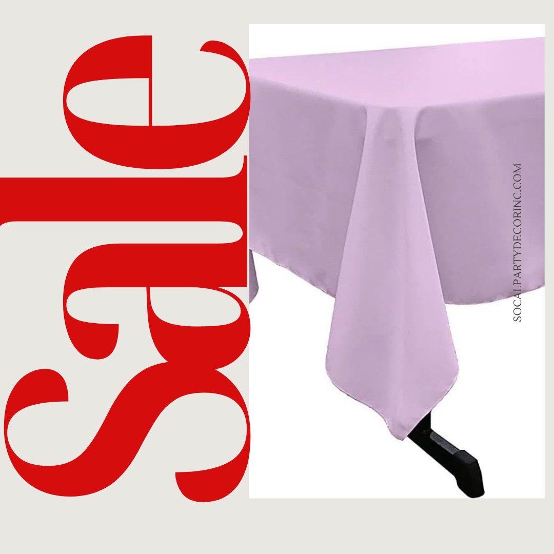 LILAC - Polyester Poplin Washable Rectangular Tablecloth, Stain Wrinkle Resistant Table Cover Fabric Table Cloth for Dinning, Kitchen Party