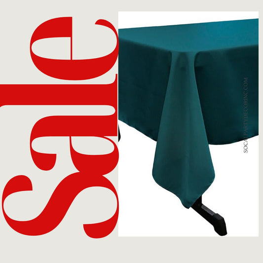TEAL -  Polyester Poplin Washable Rectangular Tablecloth,Stain Wrinkle Resistant Table Cover Fabric Table Cloth for Dinning, Kitchen,Party