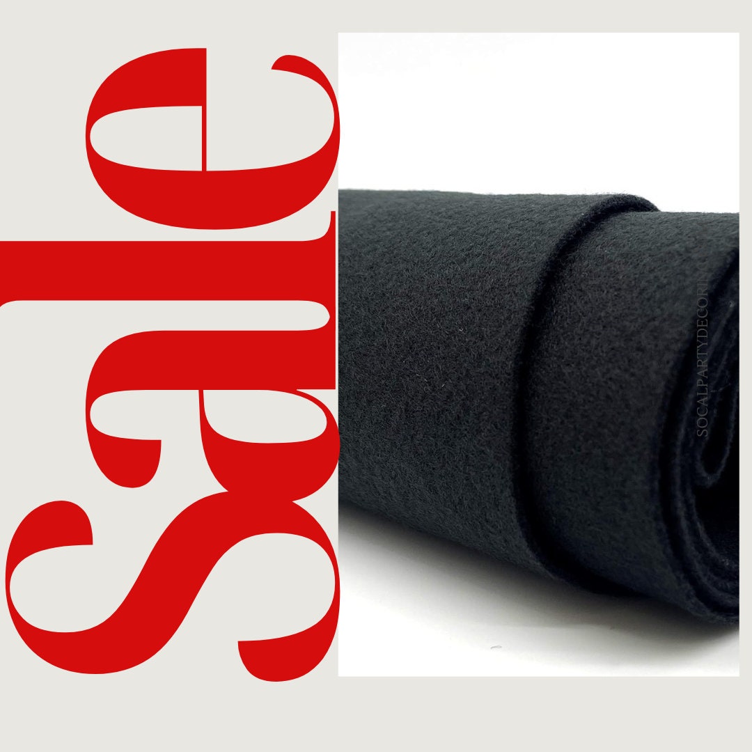 BLACK - Craft Felt By Yard 72" Wide Acrylic Felt - Soft and Durable Black Felt Fabric for DIY Arts & Crafts, Decorations and More