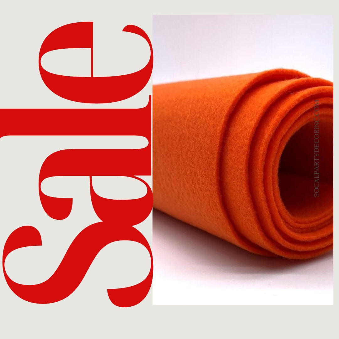 ORANGE - Craft Felt By Yard 72" Wide Acrylic Felt - Soft and Durable Black Felt Fabric for DIY Arts & Crafts, Decorations and More