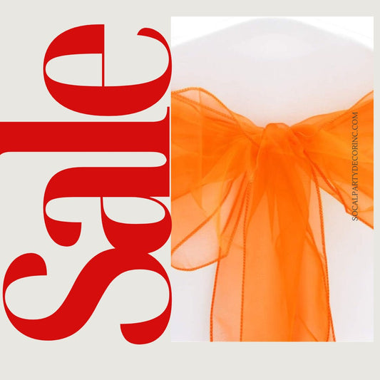 ORANGE - Chair Sashes Bows for Wedding Reception Event Banquets Chair Decoration, Dinning Chair Cover Sash Ribbon Tie Back Party Supplies