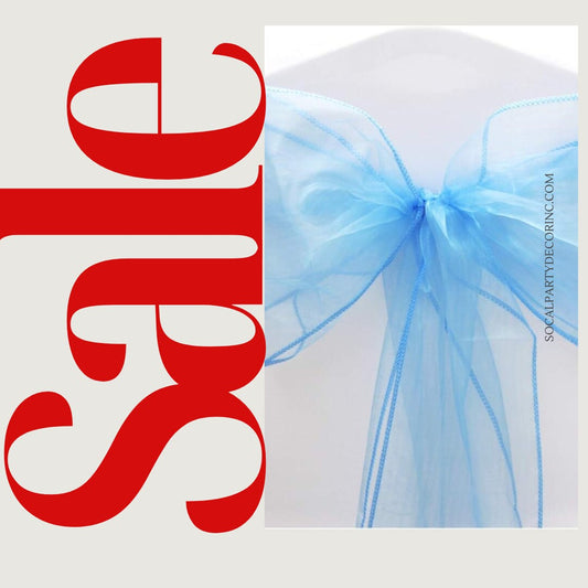 LT BLUE - Chair Sashes Bows for Wedding Reception Event Banquets Chair Decoration, Dinning Chair Cover Sash Ribbon Tie Back Party Supplies
