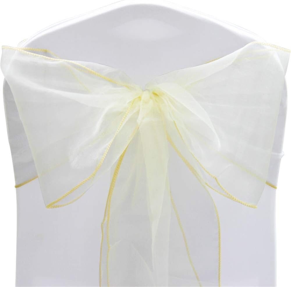IVORY - Chair Sashes Bows for Wedding Reception Event Banquets Chair Decoration, Dinning Chair Cover Sash Ribbon Tie Back Party Supplies