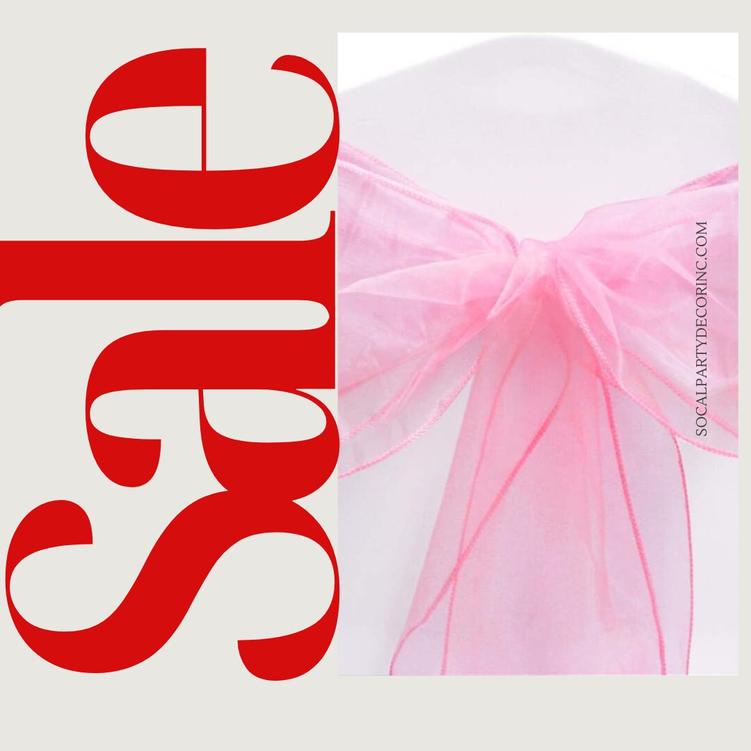 PINK - Chair Sashes Bows for Wedding Reception Event Banquets Chair Decoration, Dinning Chair Cover Sash Ribbon Tie Back Party Supplies