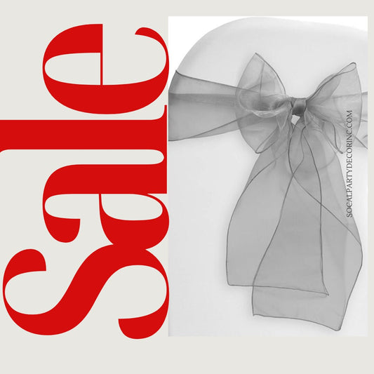 GRAY - Chair Sashes Bows for Wedding Reception Event Banquets Chair Decoration, Dinning Chair Cover Sash Ribbon Tie Back Party Supplies