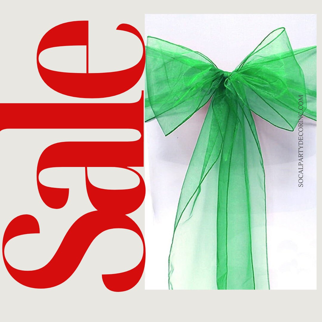 EMERALD - Chair Sashes Bows for Wedding Reception Event Banquets Chair Decoration, Dinning Chair Cover Sash Ribbon Tie Back Party Supplies