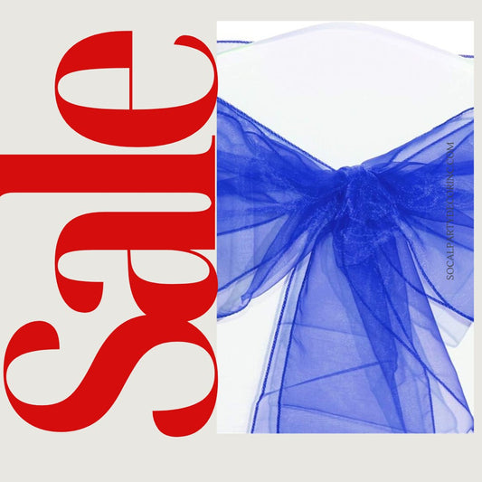 ROYAL BLU - Chair Sashes Bows for Wedding Reception Event Banquets Chair Decoration, Dinning Chair Cover Sash Ribbon Tie Back Party Supplies