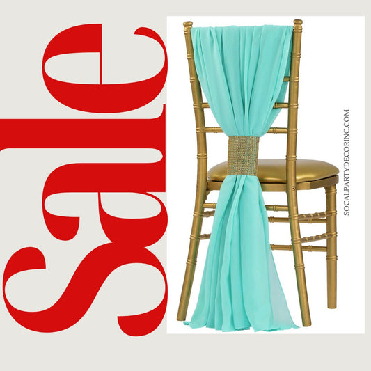 MINT - Chiffon Chair Sash Cover Aisle Decorations Draping Fabric for Party Ceremony Reception Floral Arrangement Banquet Outdoor Decor